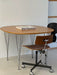 Elegant Fritz Hansen Superellipse Dining Table, 1-Meter, Wood Top, Metal Legs