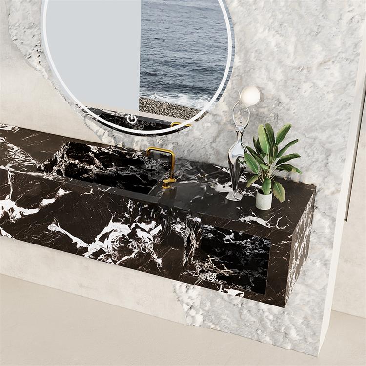 Amber Napoleon Black Bulgari Marble Sink