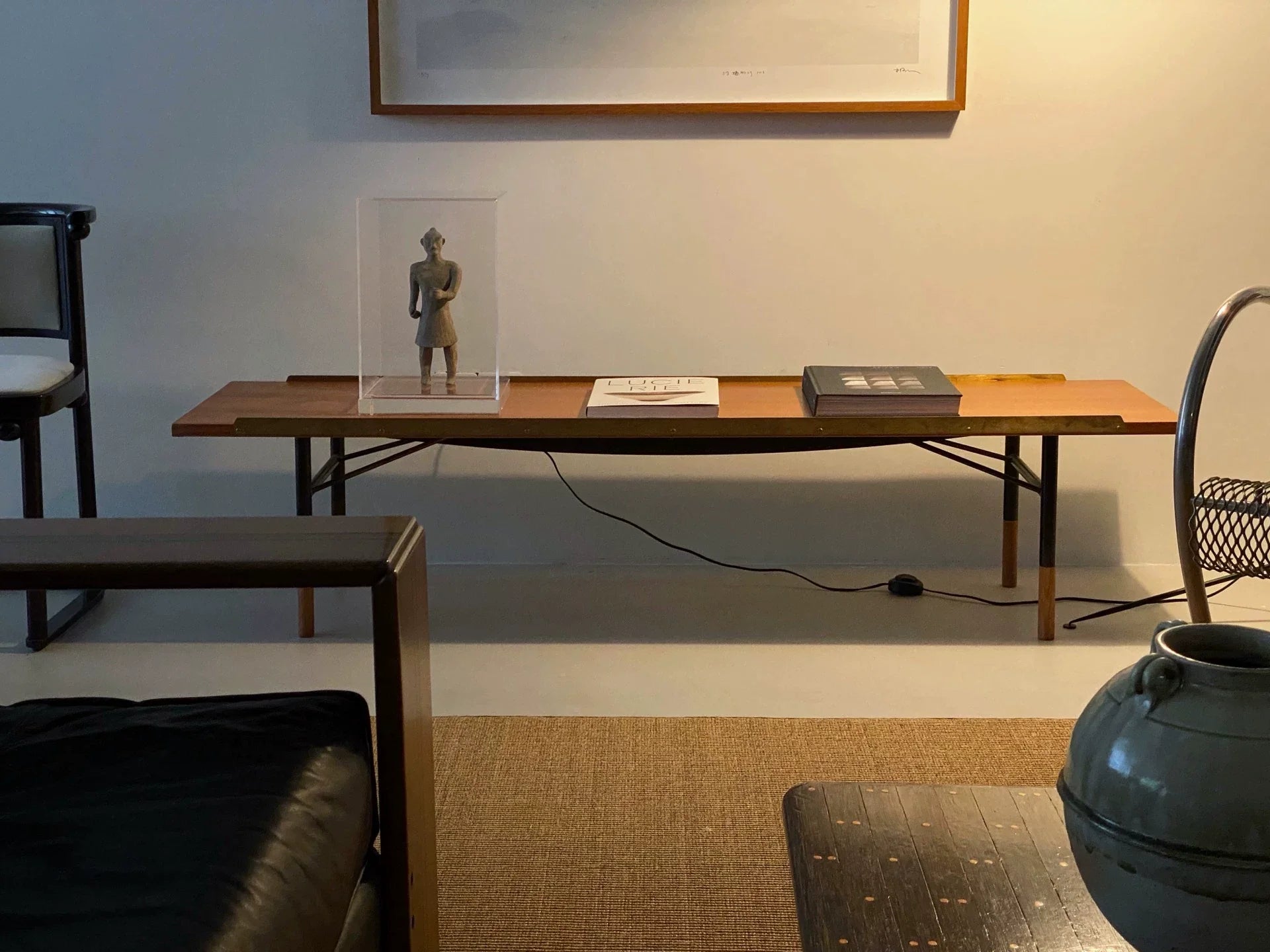 Finn Juhl Iconic Table Bench: Steel Frame, Elegant Mid-Century Modern Design