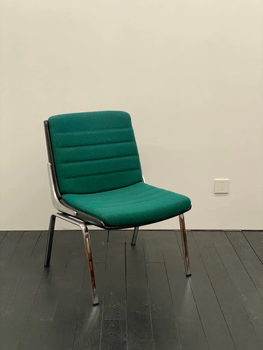 Vintage Drabert 1970s German Lake Green Wool Fabric Lounge Chair Mid-Century