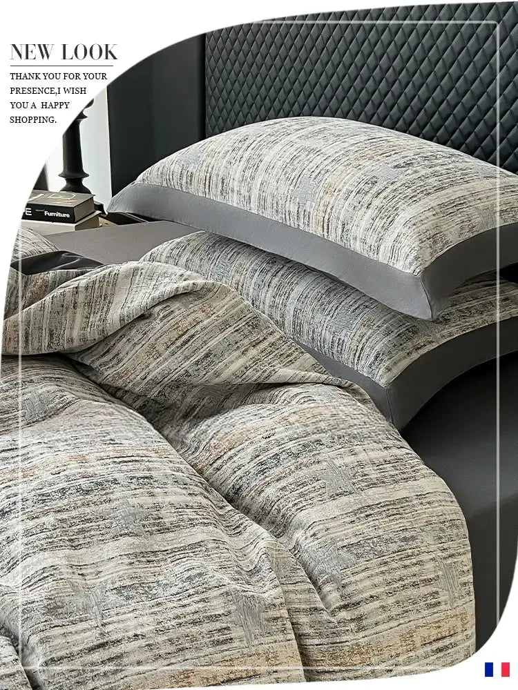 Evangeline Pure Cotton Yarn-Dyed Jacquard Bedding Set – Skin-Friendly Comfort