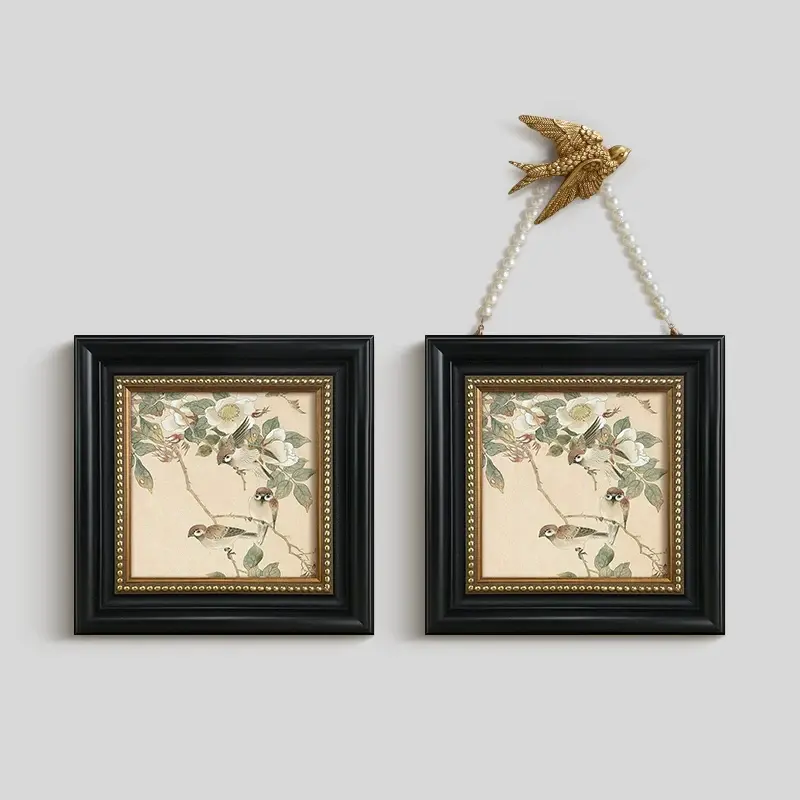 Patrice French flower and bird hanging painting