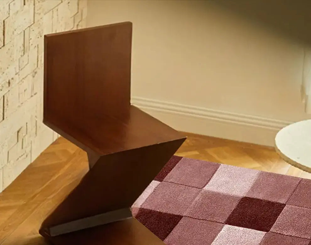 Celestine Hand-Woven Pink Plaid Rug – Formaldehyde-Free Luxury