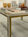 Vintage 1970s Italian Art Deco Brass Glass Coffee Table