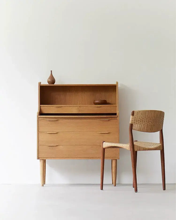 Florian Modern Log Style Writing Desk Cabinet