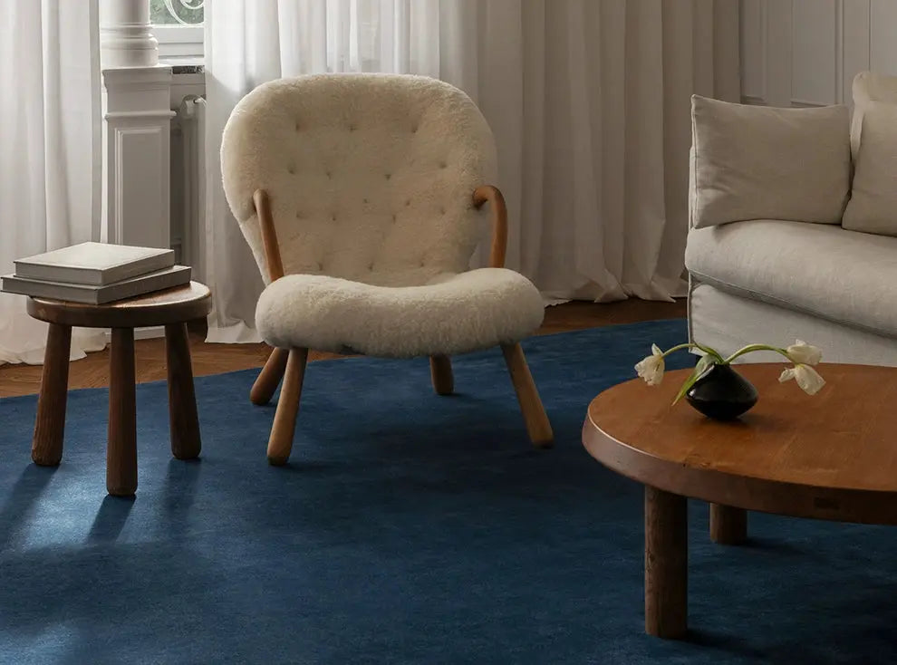 Florian Retro Solid Color Carpet – Handmade Minimalist Design