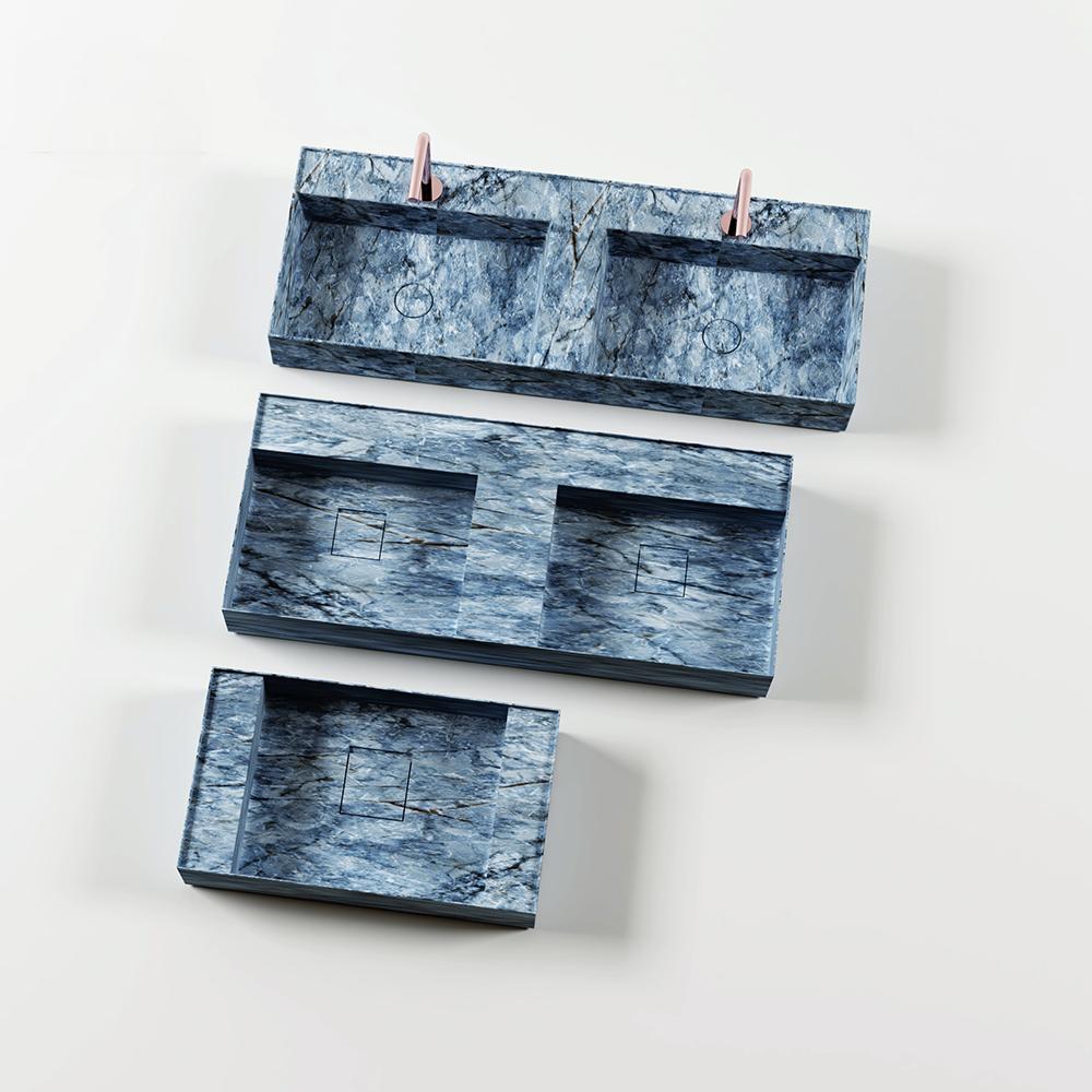 Josiah  Panda White Marble Double Basin