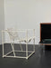 Radboud van Beekum FM61 Armchair: White Fabric, Sleek Metal Frame