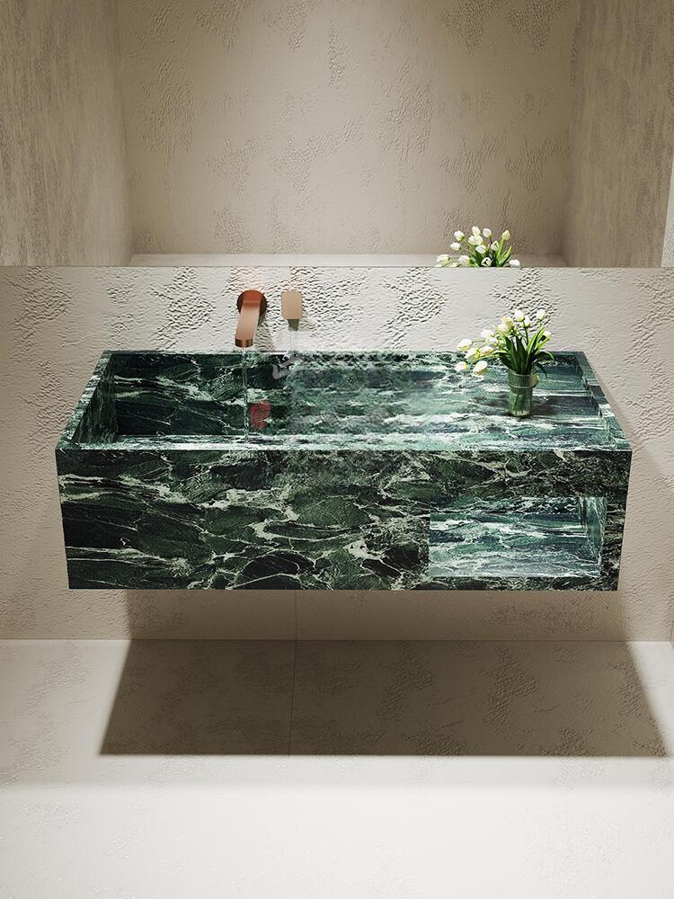 Otis Ice Silk Blue Jade Wall-Mounted Basin