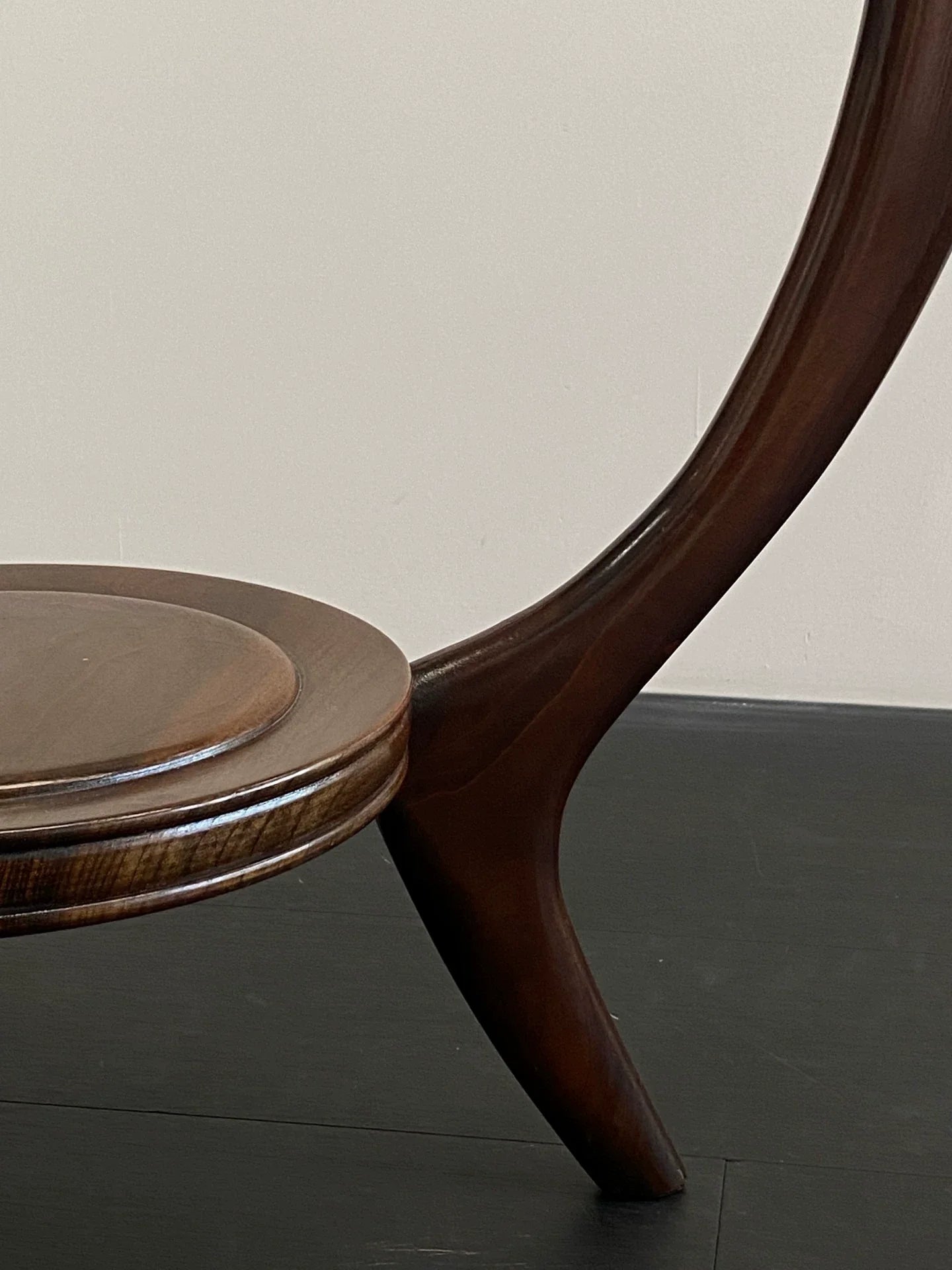 Authentic 1950s Italian Mid-Century Teak Wood Round Coffee Table