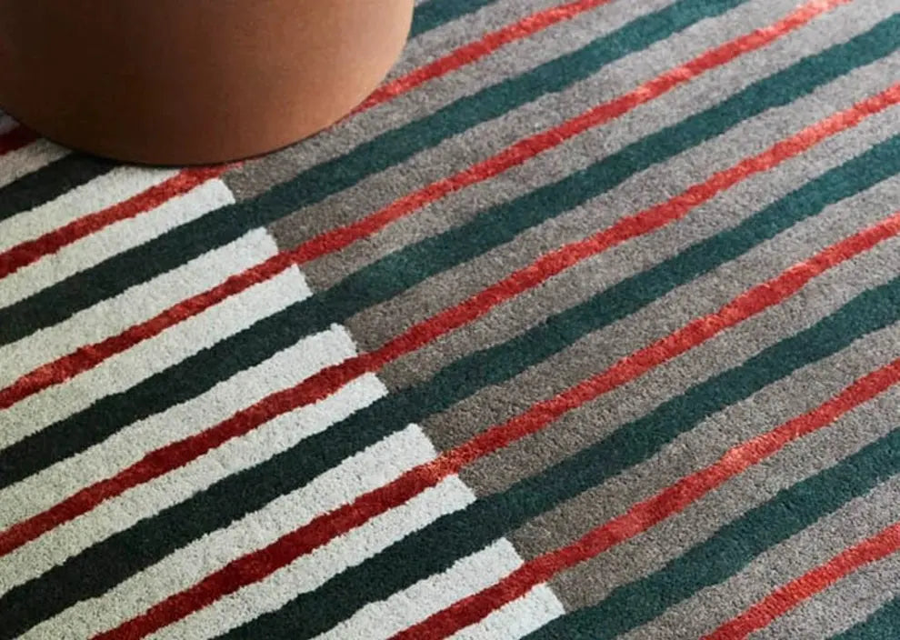 2025 new room layout carpet mat living room bedroom bedside coffee table sofa handmade line retro style custom