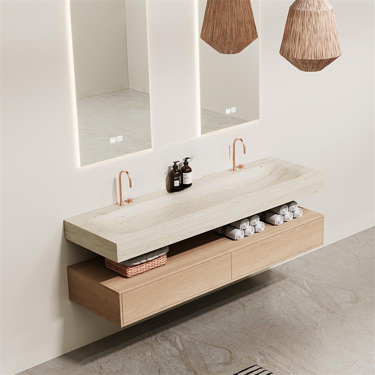 Avi Black Gold Marble Double Basin