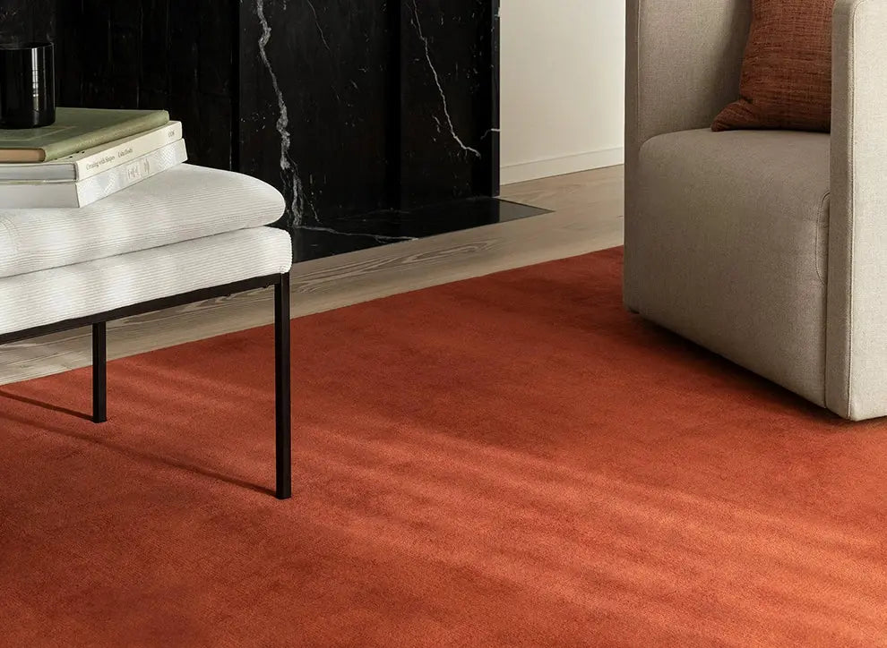 Florian Retro Solid Color Carpet – Handmade Minimalist Design