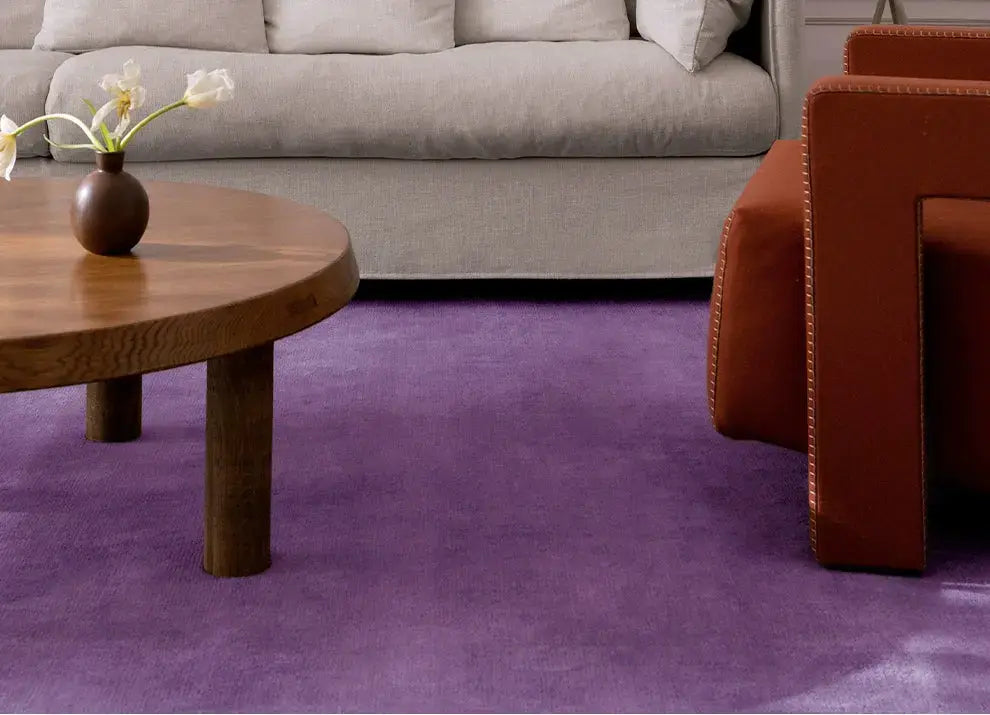 Sabine High-End Hand-Woven Purple Carpet – Luxurious Living Room Style