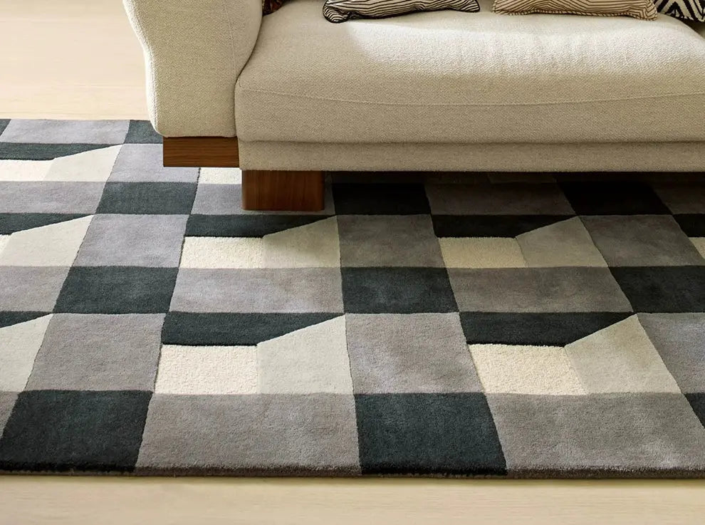 Modern French medieval carpet living room high-end bedroom bedside handmade geometric plaid retro Nordic light luxury custom