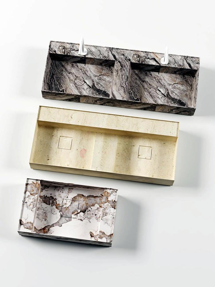 Josiah  Panda White Marble Double Basin