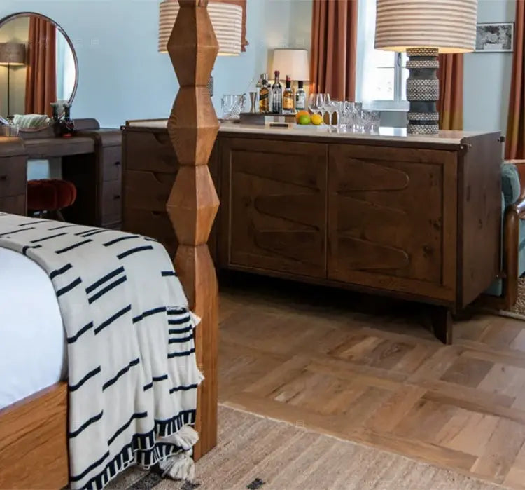 Pierre Elegant Soft Upholstered Pillar Bed Design