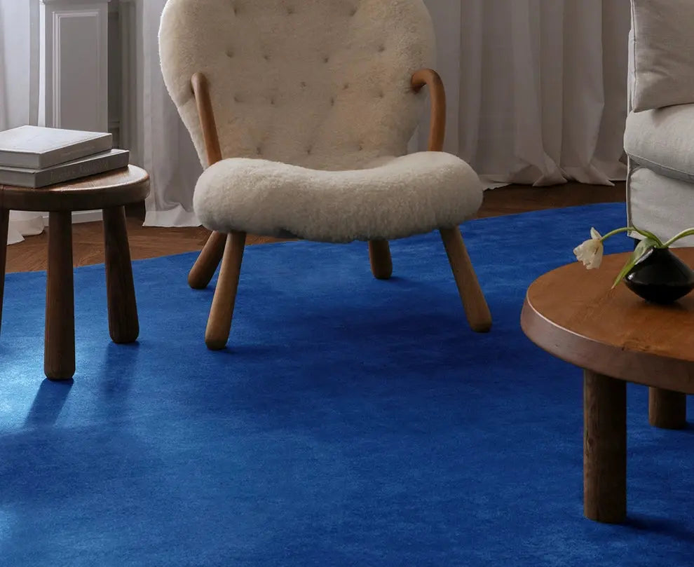 Noémie Custom Handmade Blue Coffee Table Blanket – Thickened Luxury Design