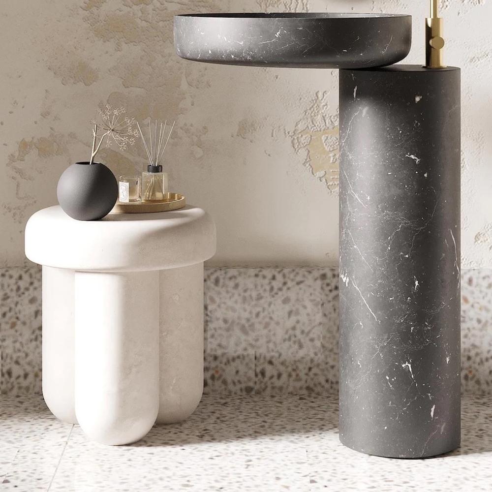 Rose uhe Medieval Marble Pedestal Basin