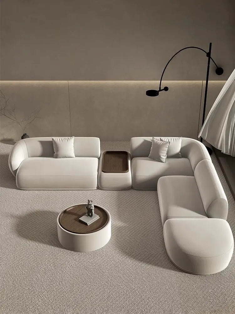 Blake Modern Curved Sofa With Coffee Table