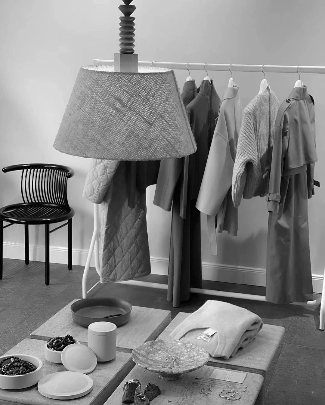 Vintage Helmut Lubke Black Lacquered Wood Dining Chair 1960s Mid-Century Design