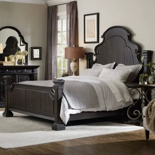Bibi Elegant Carved Solid Wood Bed