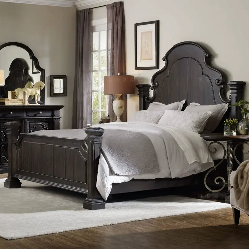 Bibi Elegant Carved Solid Wood Bed