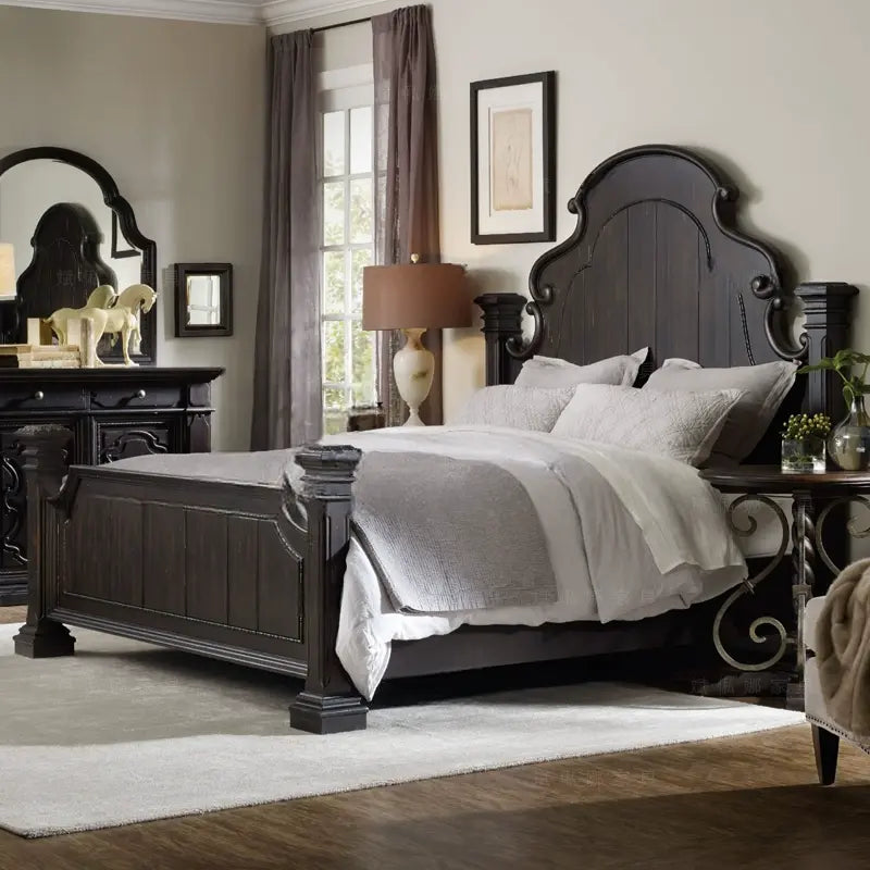 Bibi Elegant Carved Solid Wood Bed