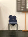 Vintage Italian Design Midnight Blue Flower Dining Chair Chrome Base