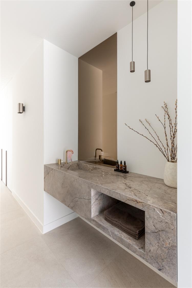 Clementine Castle Gray Marble Wall-Mounted Sink