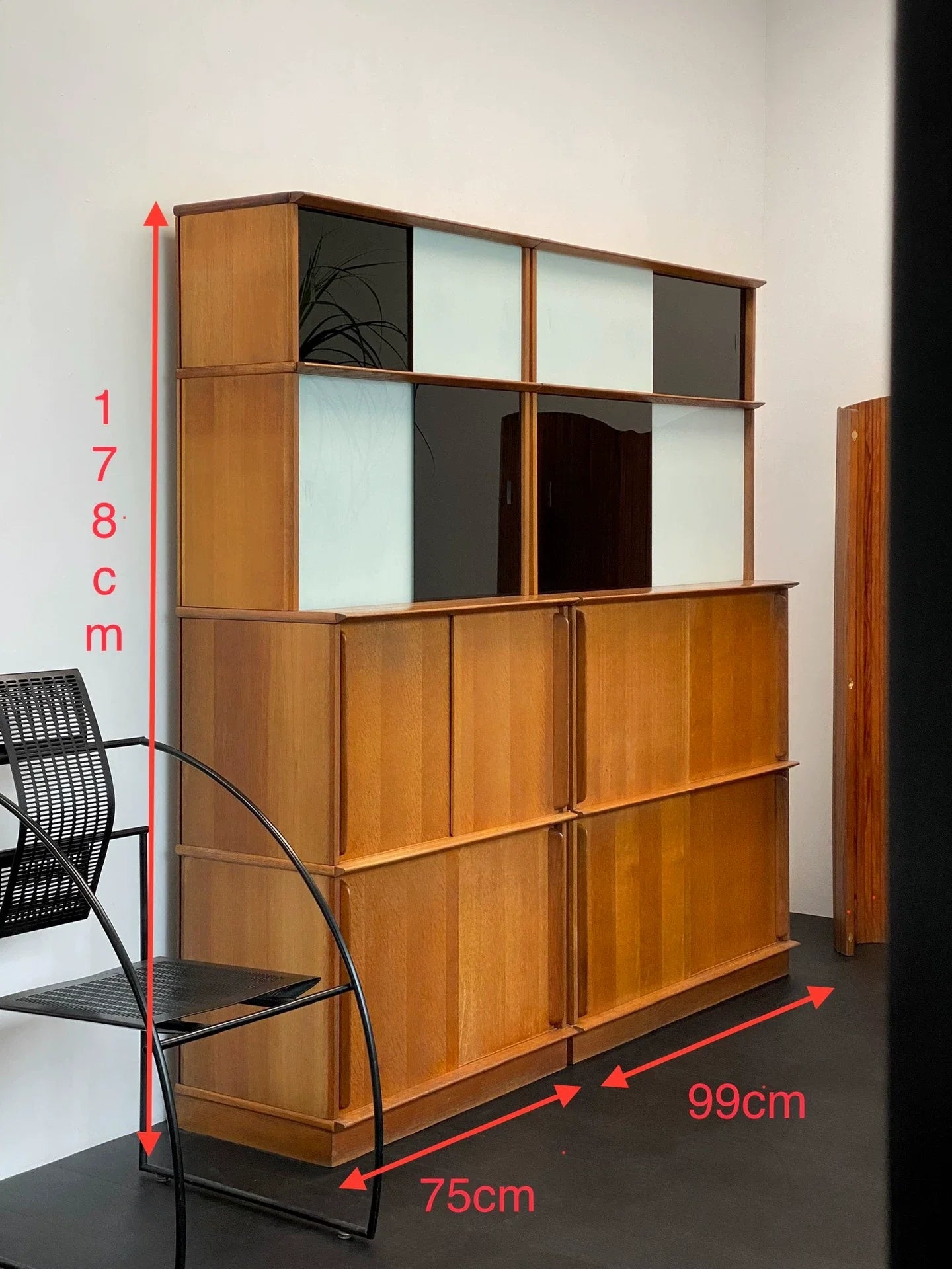 Mid-Century Modern Didier Rozaffy Multifunctional Wood Storage Cabinet Credenza
