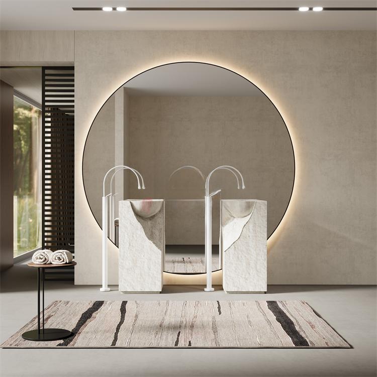 Caroline White Cave Stone Pedestal Basin