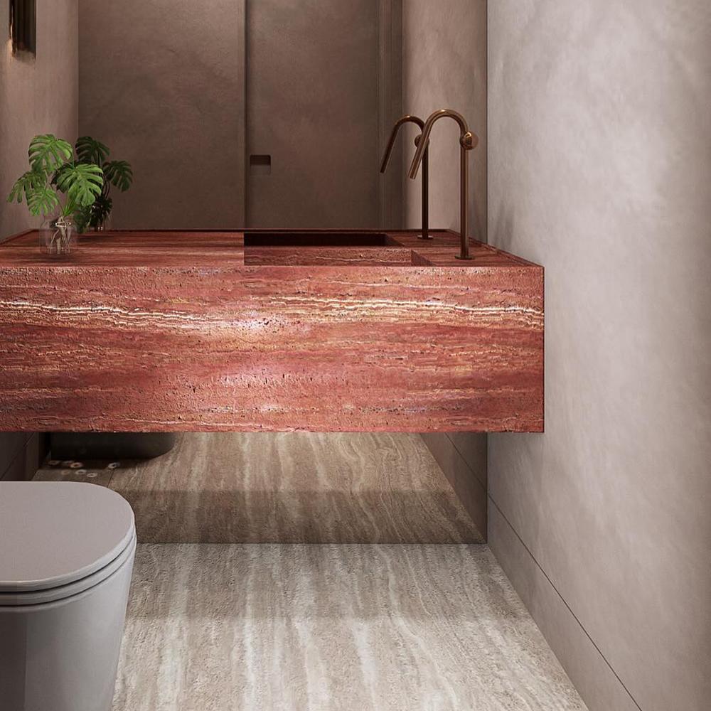 Blair Red Travertine Luxury Sink