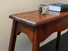 Vintage Dutch Brutalist Solid Wood Side Table, Mid-Century Modern End Table