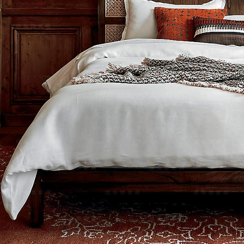 Sole Retro Solid Wood Double Bed Design