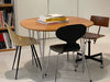 Elegant Fritz Hansen Superellipse Dining Table, 1-Meter, Wood Top, Metal Legs