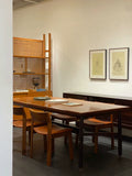 Vintage 1960s Italian Solid Wood Dining Table with Structural Legs, Mid-Century Modern Design