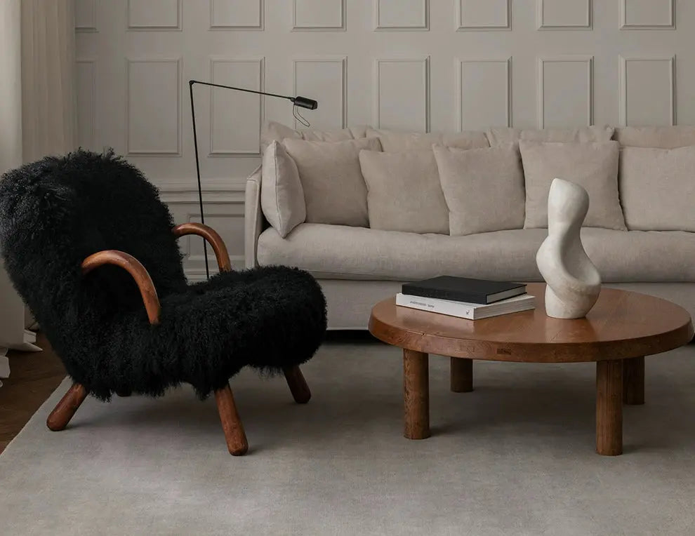 Florian Retro Solid Color Carpet – Handmade Minimalist Design