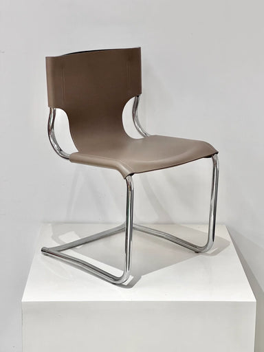 Vintage Italian Carlo Bartoli 920 S-Shape Cantilever Leather Dining Chair