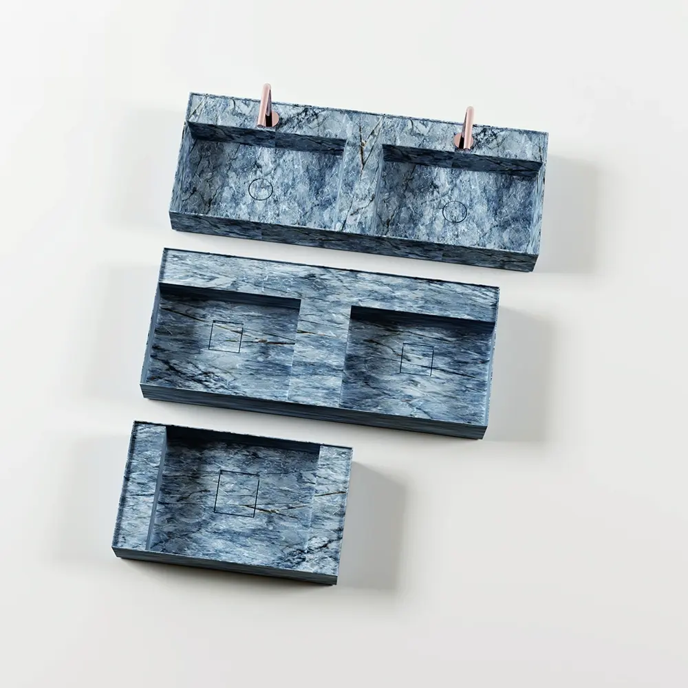 Josiah  Panda White Marble Double Basin