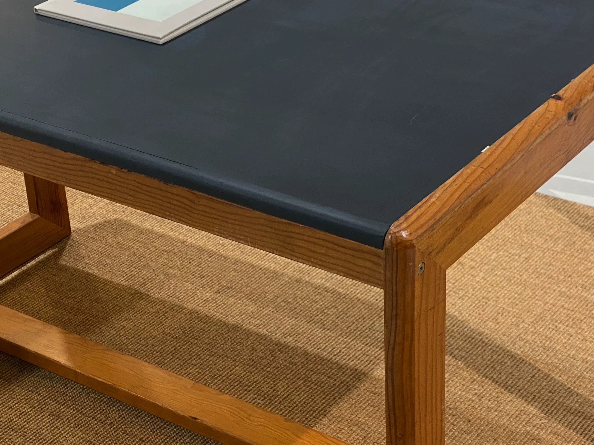 Mid-Century Modern André Sornay Designer Dining Table with Dark Gray Top