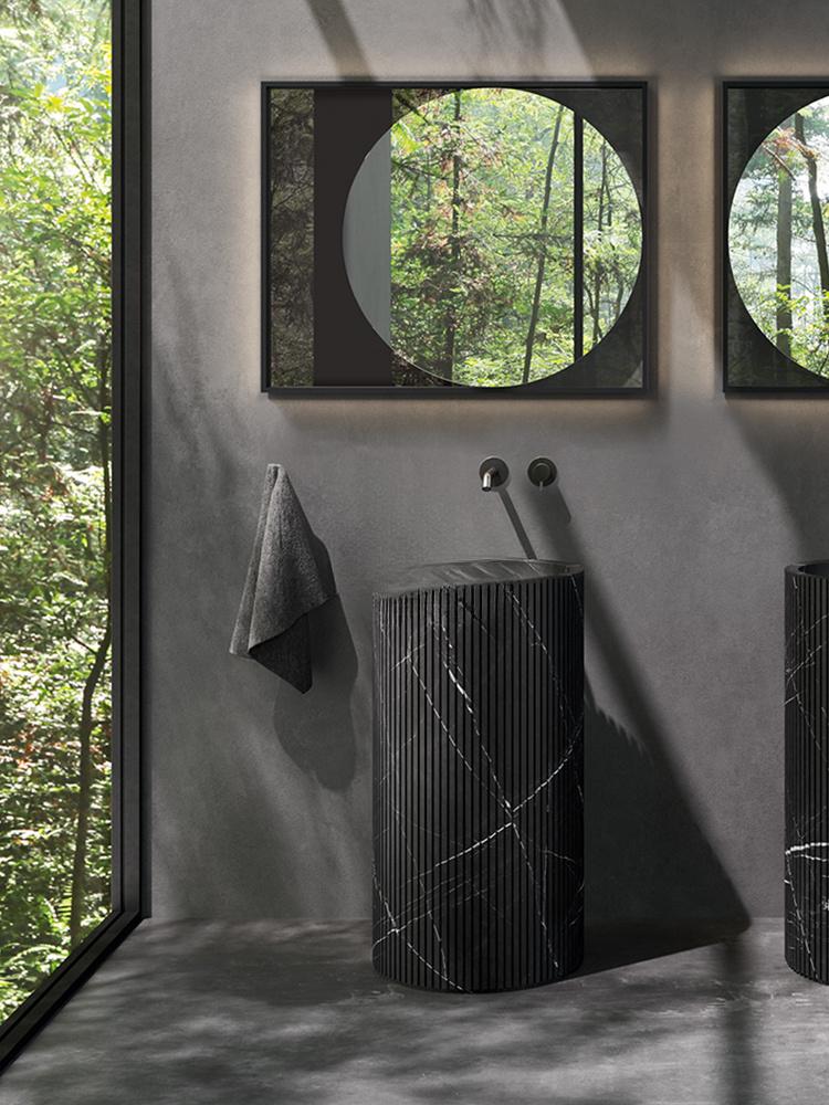 Paul Baigen Marble Pedestal Basin