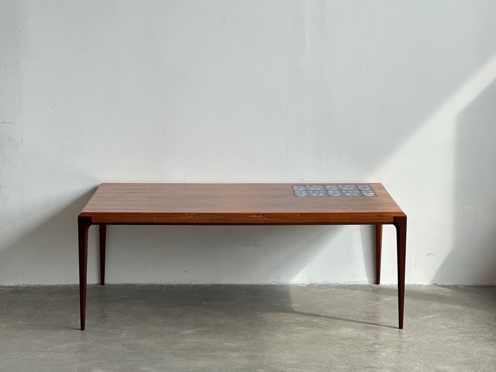 Vintage Danish Classic Designer Rosewood Tile Collage Coffee Table by Johannes Andersen
