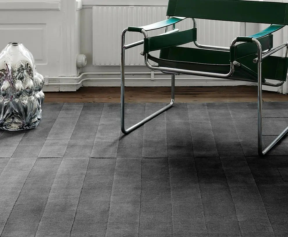 Marcella Hand-Woven Solid Gray Area Rug – Retro Nordic Design