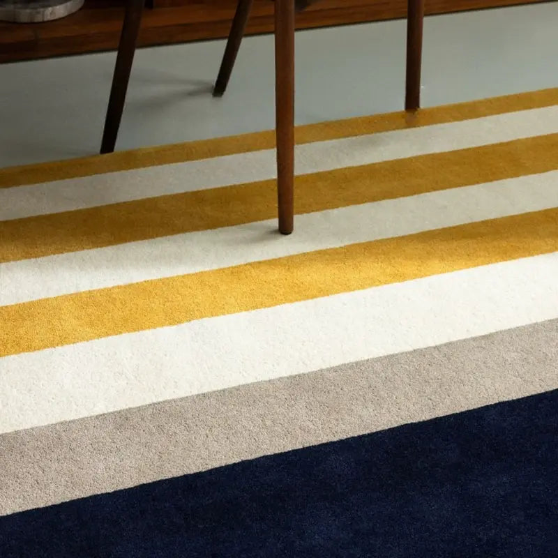 Clarimonde Hand-Woven Retro Red Stripes Carpet – Custom Design for Living Room