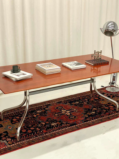 Vintage 1970s Italian Shine Rosewood Dining Table by Vico Magistretti De Padova