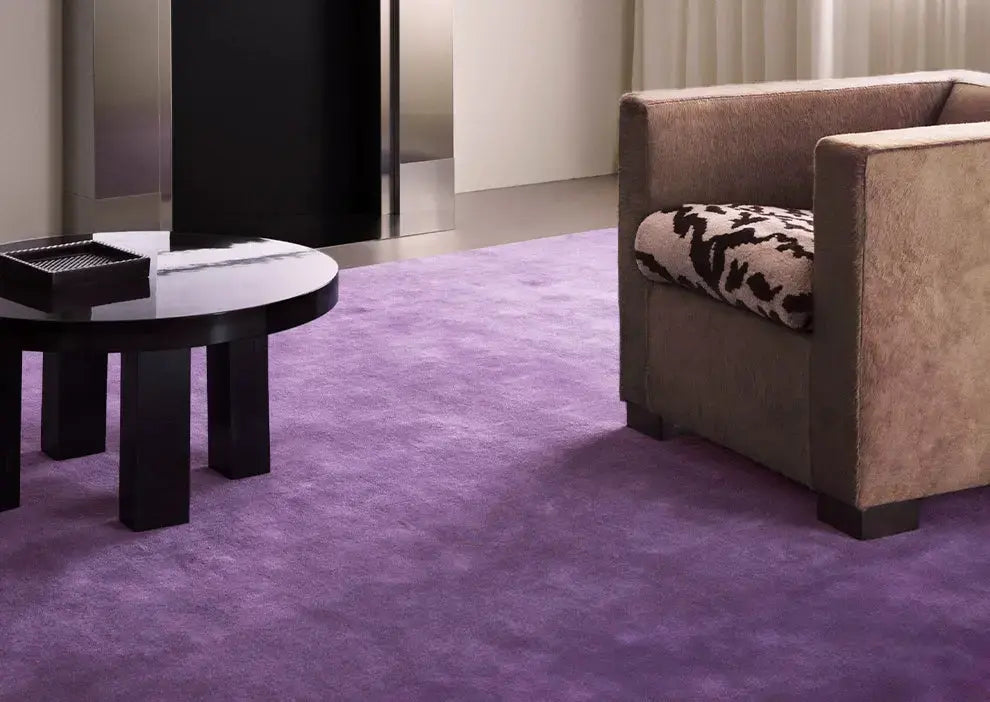 Sabine High-End Hand-Woven Purple Carpet – Luxurious Living Room Style