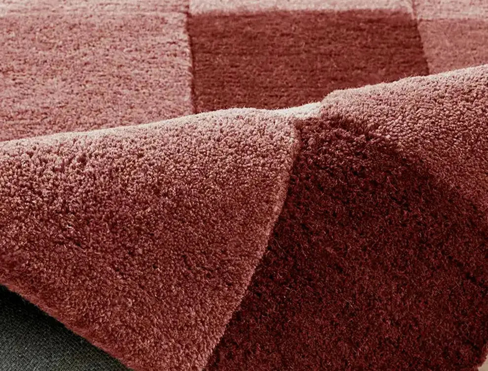 Celestine Hand-Woven Pink Plaid Rug – Formaldehyde-Free Luxury