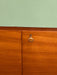 Vintage Italian 1970s Teak Mint Green Metal Trim Sideboard Cabinet