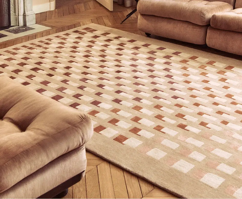 Evangeline Handmade Wabi-Sabi Style Coffee Table Carpet – High-End Italian Design